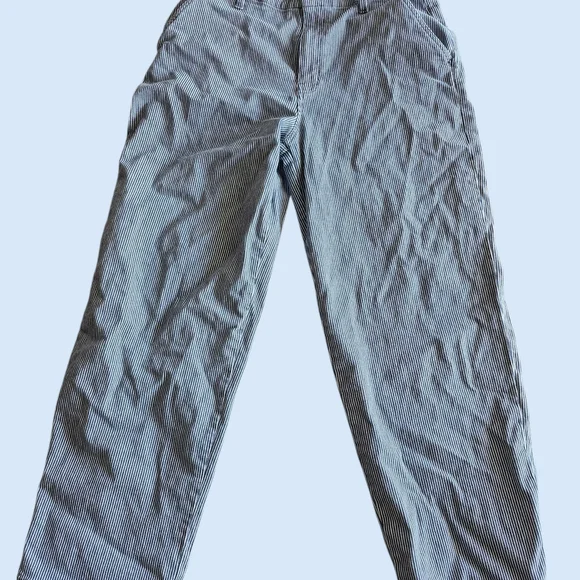 Universal Thread Women's Striped Jeans - Blue and White Relaxed Straight Leg 12 - Picture 4 of 4